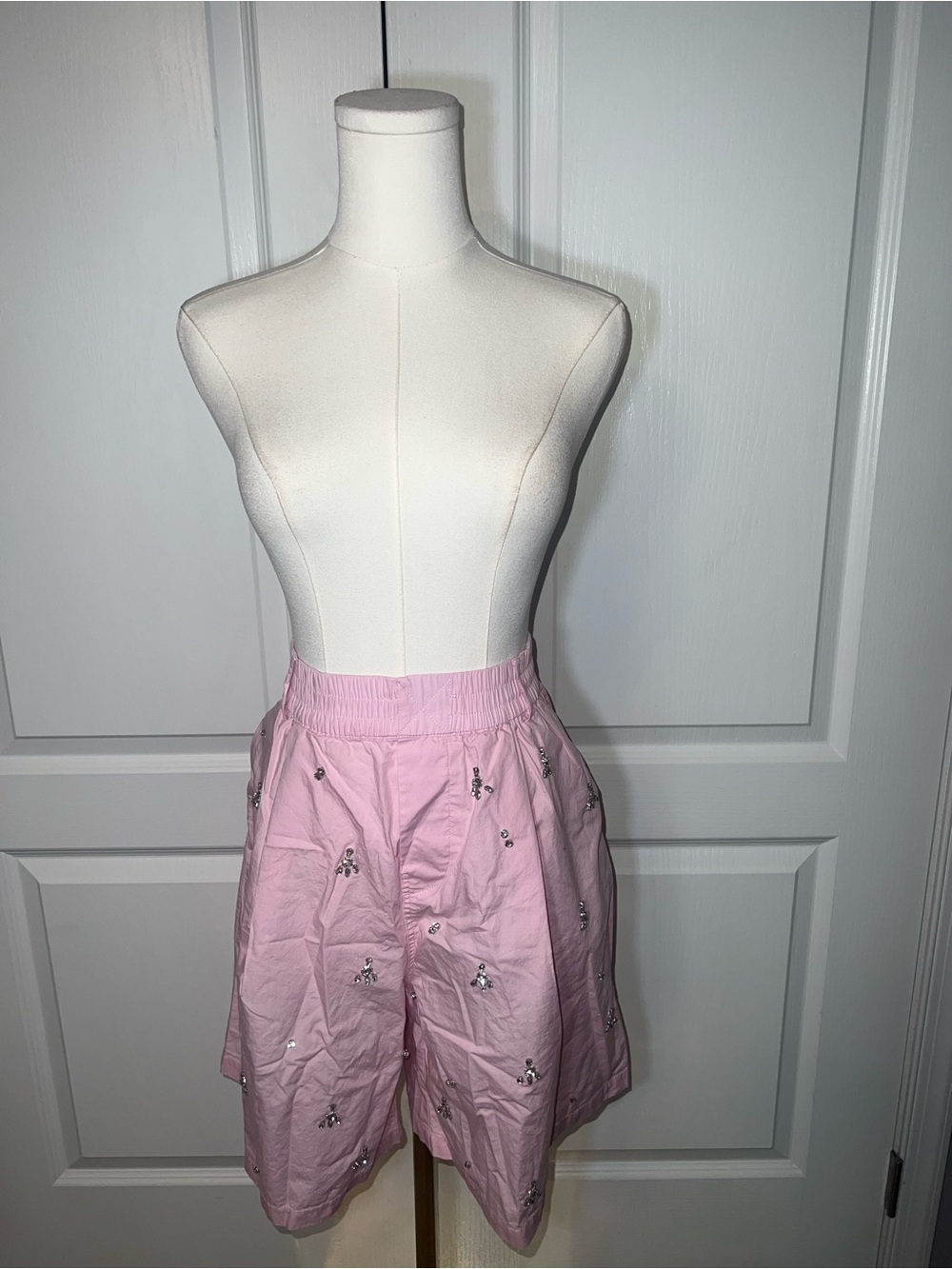 Zara Pink Embellished Bermuda Shorts - Picture 4 of 5